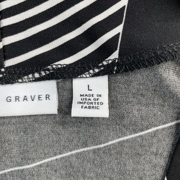 Susan Graver Liquid Knit Open Cardigan Top Women's  Sz Large Black White Stretch - Picture 5 of 16